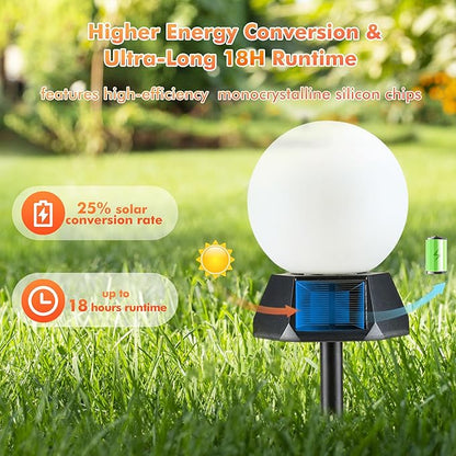 BlcTec Solar Pathway Lights Outdoor, Warm White Path Lights with 3-Sided Solar Panels, 15H Runtime, IP65 Waterproof, Auto On/Off for Patio, Garden, Lawn, Driveway, Yard, Landscape Decor, 2 Pack