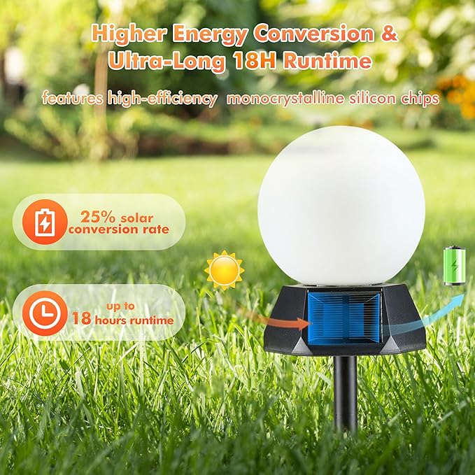 BlcTec Solar Pathway Lights Outdoor, Warm White Path Lights with 3-Sided Solar Panels, 18H Runtime, IP65 | Lumora