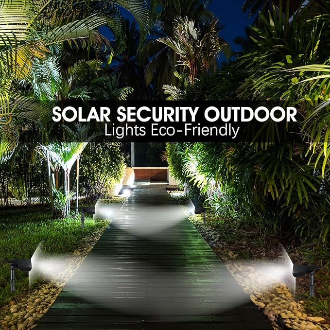 WBM Smart 20 LEDs Solar Landscape Spotlights, IP67 Waterproof, 2-in-1 Wireless Outdoor Security Lights for Yard | Lumora