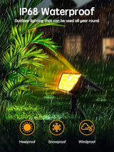 ROOR Solar Spot Lights Outdoor Motion Sensor, IP68 Waterproof Solar Landscape Spotlights, 6 Modes Warm White+Cool | Lumora