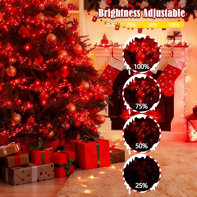 2026 New Voice Control 88ft 240LED Smart Valentine String Lights Outdoor/Indoor | String Lights with Remote, 12Modes, 7Voice Commands & Timers, Valentine Twinkle Light for Wedding Party Decor (Red)