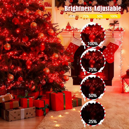 2026 New Voice Control 88ft 240LED Smart Valentine String Lights Outdoor/Indoor | String Lights with Remote, 12Modes, 7Voice Commands & Timers, Valentine Twinkle Light for Wedding Party Decor (Red)
