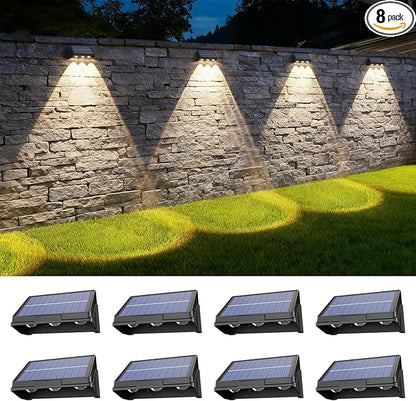 Onforu Solar Fence Lights,8 Pack Solar Lights Outdoor,3 Modes (Warm/Neutral/Cool White) for Outside,Dusk to Dawn Outdoor Lighting,IP65 Waterproof Deck Lighting for Patio,Step,Backyard,Railing,Wall
