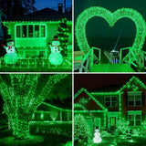 QITONG Green Solar String Lights, 2 Pack Each 66ft 200 LED Christmas String Lights Outdoor Waterproof, 8 Modes | Lumora