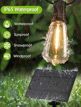 48FT Solar String Lights Outdoor with Remote, Waterproof Dimmable Patio Lights with 15+1 LED ST38 Bulbs 3 Modes | Lumora