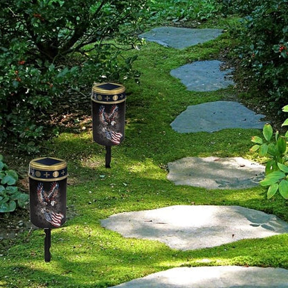 American Flag Eagle Solar Garden Stake Light, Cemetery Decorations for Grave Outdoor Lights,Sympathy Memorial Gifts for Mother, for Christmas Garden Lawn Yard Patio Decor