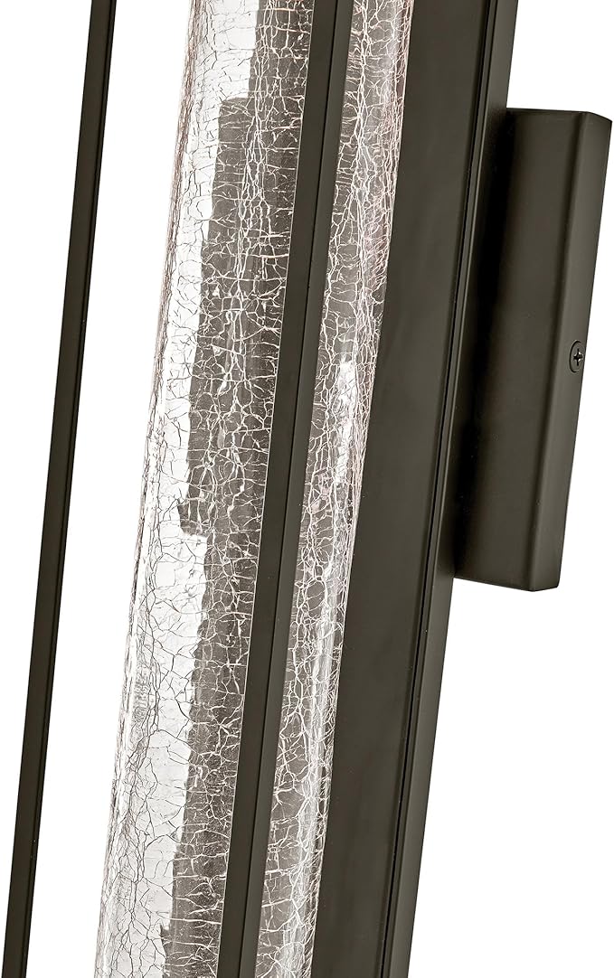 Hinkley Vapor Large Wall Mount Lantern - Modern, 1-Light, Aluminum, Crackle Glass, Bulb Included - Bronze Finish | Lumora