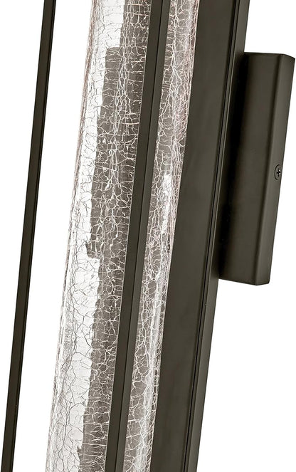 Hinkley Vapor Large Wall Mount Lantern - Modern, 1-Light, Aluminum, Crackle Glass, Bulb Included - Bronze Finish