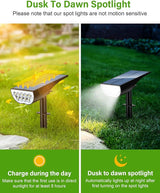 Solar Spot Lights Outdoor, Solar Lights Outdoor Waterproof IP65, 3 Brightness Modes Dusk to Dawn Landscape | Lumora