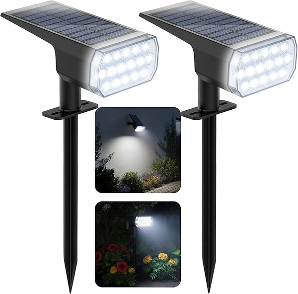 Solar Lights Outdoor Waterproof, 3 Lighting Modes Solar Spot Lights Outdoor, LED Solar Spotlights, Ultra Bright | Lumora