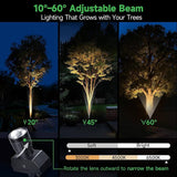 Solar Spot Lights Outdoor, Adjustable Angle Waterproof Landscape Spotlight, All Night LED Uplights Separate Panel | Lumora