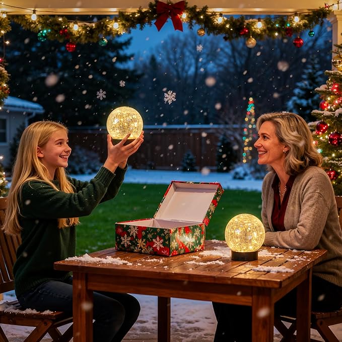 4 Packs Solar Globe Lights Outdoor USB Charged Garden Decor 3.94" Diameter 30LED 1000mAh Solar Globe Lights for Outdoor Indoor Mothers Day Gifts Holiday Decor(3.94'' Medium 4 Pack Warm White)