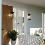 VAXCEL Kinzie Outdoor Porch Light, 6" W x 17.5" H Black Outdoor Lantern, Motion Sensor Wall Light for Porch, Patio | Lumora