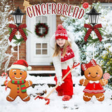 Tuanse 2 Pack Solar Christmas Outdoor Decoration 52 Inch Solar Xmas Gingerbread Man Pathway Lights Metal Garden | Lumora
