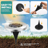 GIGALUMI Solar Ground Lights 12 Pack, 8 LED Automatic Solar Garden Lights, Waterproof Solar Powered In-Ground | Lumora