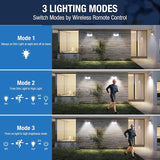 Peasur 18 Pack/140 LED Solar Lights, Outdoor Waterproof, 3 Lighting Modes, Motion Sensor, Black | Lumora