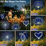 Garden Outdoor Lights, 4 Pack 120 LED Solar Garden Lights Fairy Lights Outdoor Waterproof Decorative Solar Firework | Lumora