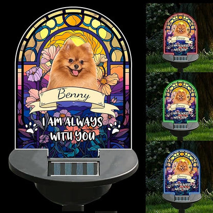 Personalized Photo Solar Light - Custom 'I'm Always with You' Garden Light - Sympathy Gift for Family Member or Pet Loss Memorial