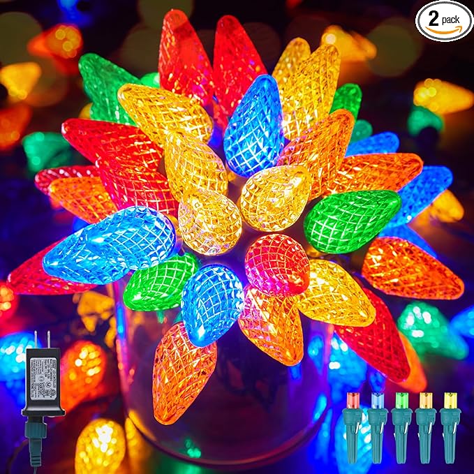 Minetom C9 Christmas Lights Outdoor, 81 Feet 100 LED String Lights with Timer & 8 Light Mode, Waterproof Commercial | Lumora