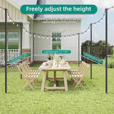 String Light Poles, 4 Pack 10Ft Outdoor Metal Poles for Patio Decor Garden Backyard Yard Front Porch Outside | Lumora