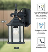 DESIGNERS FOUNTAIN Devonshire Outdoor Light Fixture, 14 Inch Exterior Wall Lantern Sconce for Front Door, Patio and | Lumora