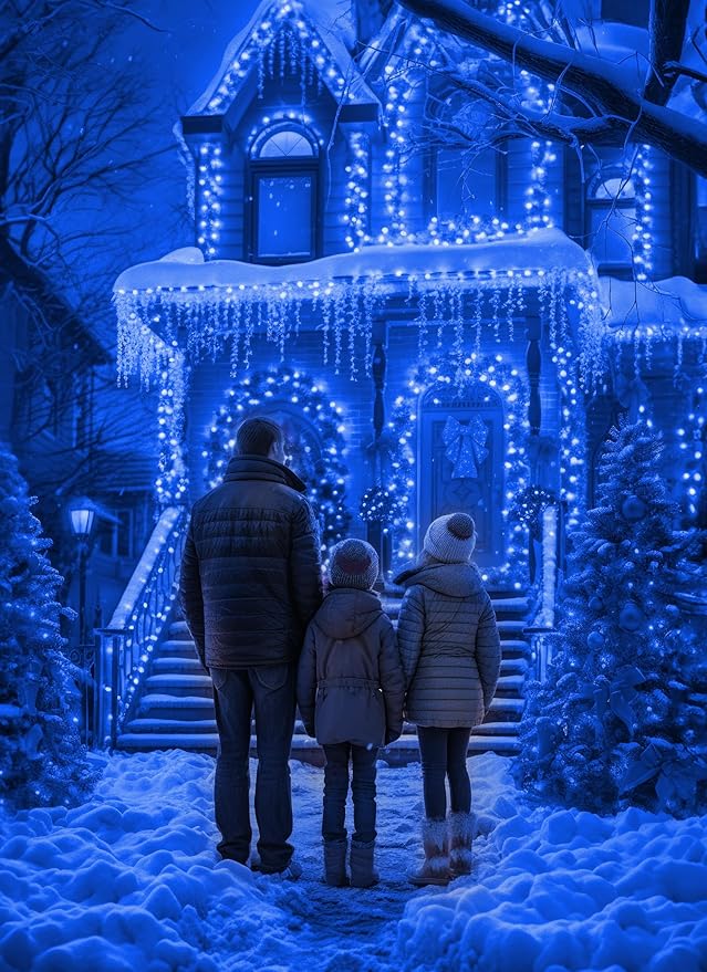 Brightown 100LED Solar String Lights Outdoor, Solar Powered Lights IP65 Waterproof for Party Garden Yard Home Holiday Tree Decoration Lighting (Blue, 100LED-1PACK)