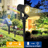 T-SUNUS Christmas Solar Landscape Spotlights 2 Pack Warm White 3000K, IP65 Waterproof Spot Lights 9.8ft Cable | Lumora