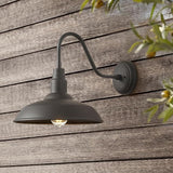 14in Dome Outdoor Gooseneck Lights for Barn, Dark Bronze Exterior Farmhouse Light Fixture with Wall Mount, Outside | Lumora