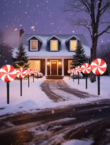 Set of 5 Peppermint Christmas Pathway Lights, Enchanting Outdoor Candy Cane Decorations for Yard, Bright C7 LED | Lumora