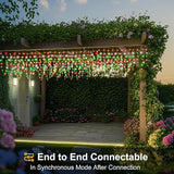 66ft Icicle Lights for Outside, Red White and Green Christmas Lights Outdoor Indoor, 640 LED Twinkle String Light | Lumora