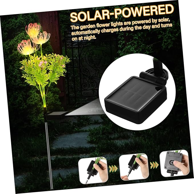 4Pcs Solar Garden Lights Outdoor Solar Powered Lights Sturdy Decor for Garden Pathway Automatic Charging Day Night Brightness