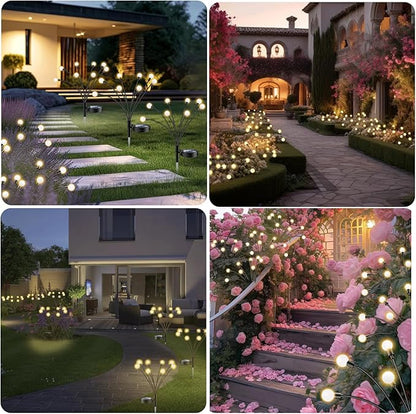 Solar Lights Outdoor - 4Packs, 32 LEDs Garden Lights Solar Powered Firefly Lights IP65 Waterproof for Lawn Yard Patio Pathway & Landscape Garden Decoration Gifts