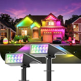 Solar Spot Lights Outdoor Color Changing, [7 Mode/2 Pack] Christmas Landscape Spotlights, Solar Lights Outdoor | Lumora