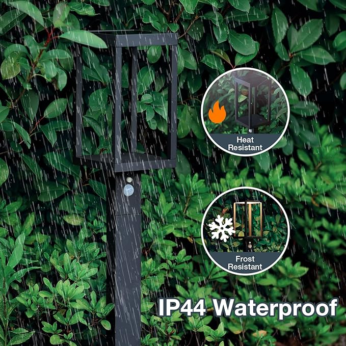 Outdoor Solar Pathway Light, Motion Sensor Dusk to Dawn Bright Lamp, LED Waterproof Aluminum Landscape Lighting Path High Lumen for Garden Yard Lawn Walkway Driveway Adjustable Outside Lantern