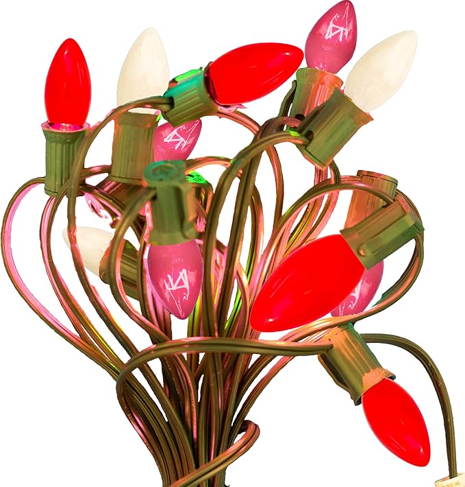 EST. LEE DISPLAY L D 1902 Indoor ＆ Outdoor String Light C7 Ceramic Christmas Steady Replacement Bulbs (Valentine' | Lumora