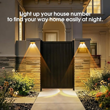Solar Fence Lights Outdoor, 3 Modes Warm/Neutral/Cool White Fence Lights Solar Powered for Outside, IP65 Waterproof, 60 Lumens Solar Light for Step, Pathway, Garden, Deck, Stairs - 8 Pack