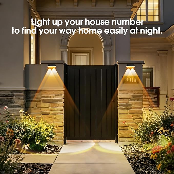 Solar Fence Lights Outdoor, 3 Modes Warm/Neutral/Cool White Fence Lights Solar Powered for Outside, IP65 | Lumora