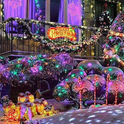 FULLBELL Black Christmas Light String, 33Feet, 100 LED Multicolor Christmas Decorations, Indoor Tree Party, Bedroom Decor (Multi Color- Black Wire)