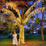 132ft Icicle Lights for Outside - 1280 LED Warm White Twinkle Lights with 240 Drops, 8 Modes - Outdoor String Light | Lumora