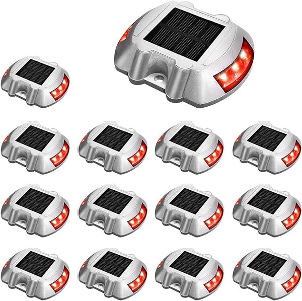 JIGUOOR Solar Deck Lights LED Driveway Lights Solar Powered Dock Light Outdoor IP68 Waterproof Road Markers for | Lumora