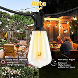 cjc Outdoor Solar String Lights Waterproof 25FT with 25 Shatterproof ST38 LED Bulbs, 2700K Solar Lights Outdoor | Lumora