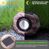 Outdoor Solar Rock Light - 4 Pack, Fake Rock IP65 Waterproof LED Super Bright Spotlight for Deck, Staircase, Woods | Lumora