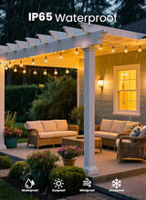 Outdoor String Patio Lights, 50FT 50 LED Patio Lights Waterproof, Connectable Shatterproof Hanging Outside String | Lumora