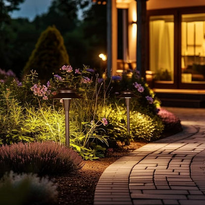 LEONLITE 5CCT Low Voltage Pathway Lights, 12-24V LED Landscape Path Light, 1800/2700/3000/4000/5000K, Double Layer, CRI90, IP65 Waterproof Landscape Lighting, Aluminum, Oil Rubbed Bronze, Pack of 6
