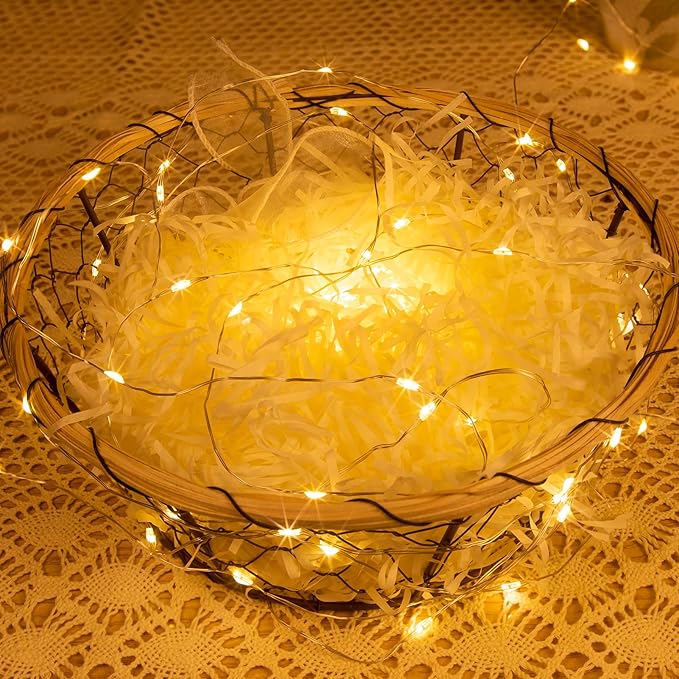 Solar String Lights for Outside,2 Pack 66FT 200 LEDs Solar Fairy Lights,Waterproof 8 Modes Button Outdoor String Light for Patio Garden Backyard Tree Wedding Christmas,Silver Wire,Warm White