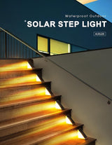 LED Solar Step Lights Waterproof Outdoor Stair Lights, Warm White Solar Deck Lights IP67 Solar Decoration Lights | Lumora
