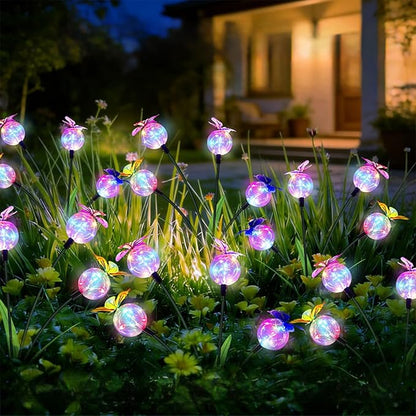 Solar Garden Lights, Swaying Butterfly Light, Swaying in The Wind, Solar Outdoor Lights, Yard Patio Pathway Decoration, Flexibility Iron Wire & Realistic Butterflies (Multicolor)