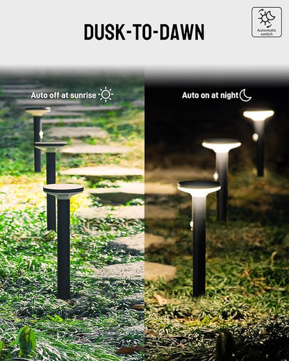Yoolax Solar Pathway Lights Outdoor Motion Sensor Landscape Lights 2 Pack Waterproof Dusk to Dawn Path Lights for Garden, Patio, Yard, Driveway (Black)