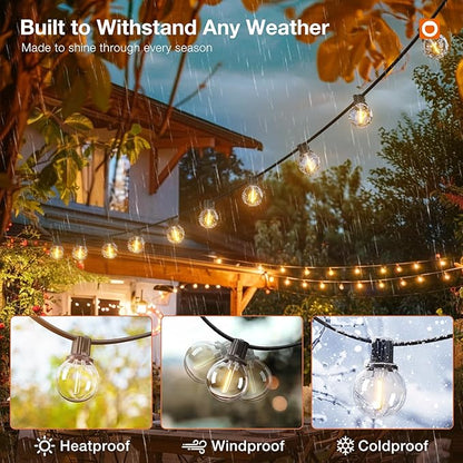addlon 200FT Outdoor String Lights G40 with Remote Control, Dimmable Patio Globe LED Lights Waterproof Shatterproof, Hanging Outside Lighting for Backyard, Garden, Deck, Balcony, Porch, Café, Bristo
