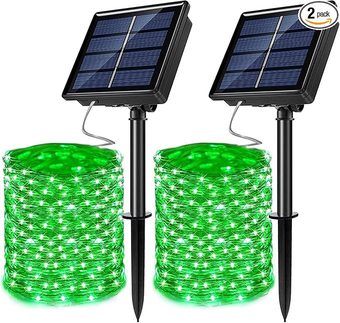 2 Pack Solar Powered Fairy String Lights Outdoor Waterproof 8 Modes Twinkle Christmas Decorations Lights, Each | Lumora